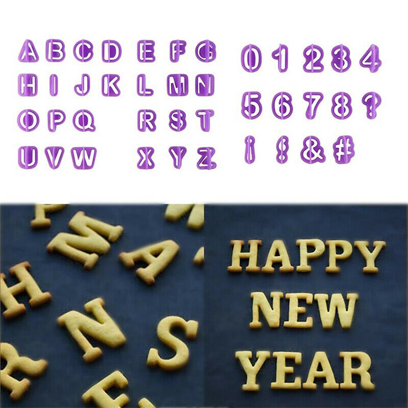 40PCs Digital Alphabet Letter Number Fondant Cake Biscuit Baking Mould Co.l8