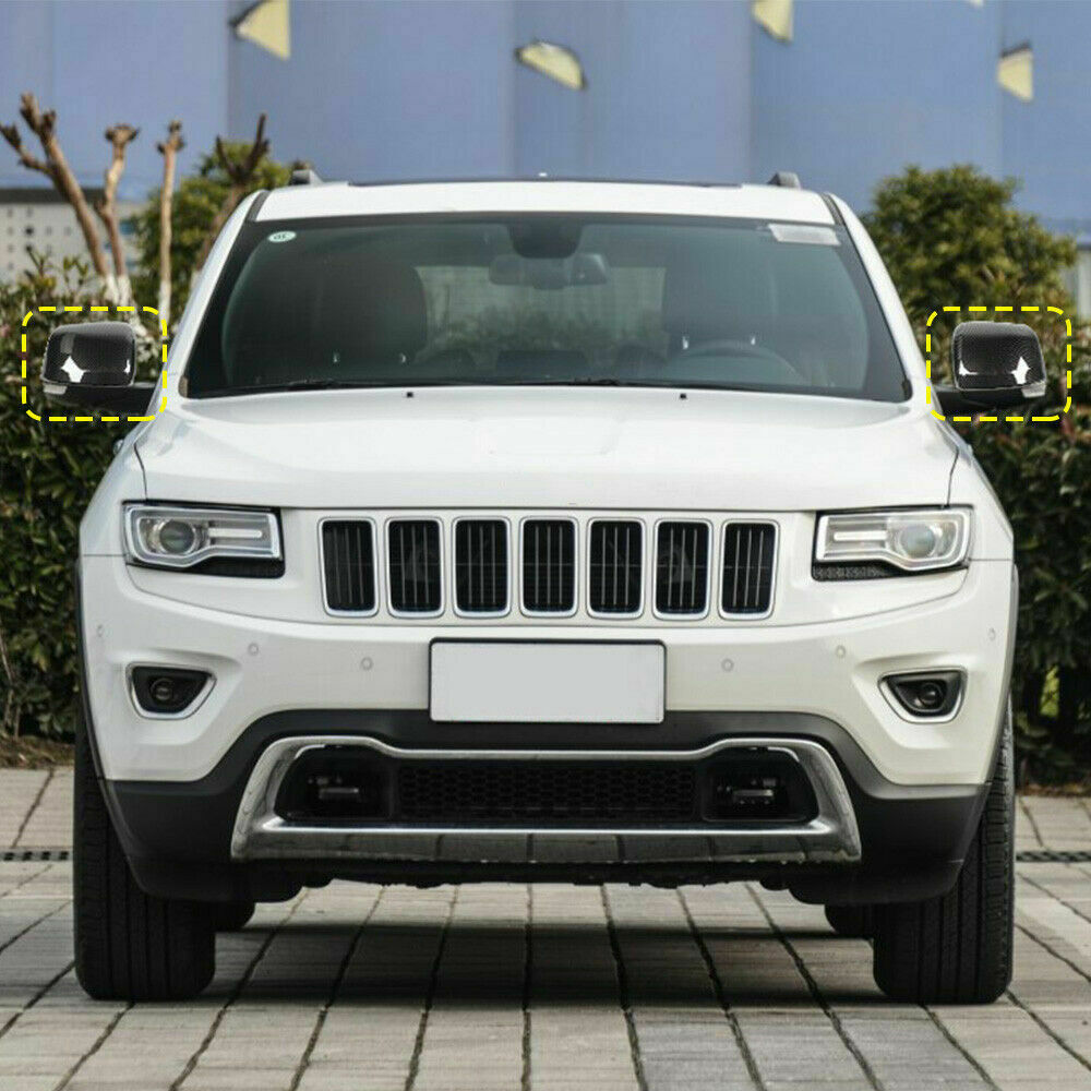 For 2011-2020 Jeep Grand Cherokee Carbon Fiber Style Rearview Mirror Covers Cap