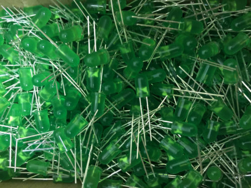 100 pcs 5mm 2 Pins Round LED Green Light Emitting Diode Super Bright Lamp Bulb