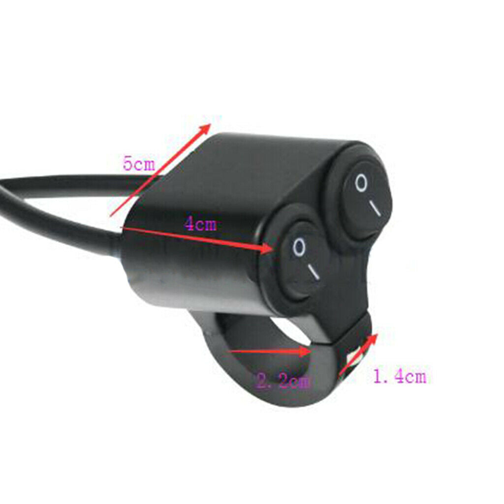 Aluminum Alloy 22mm Motorcycle Handlebar Headlight Dual Switch On/Off/On