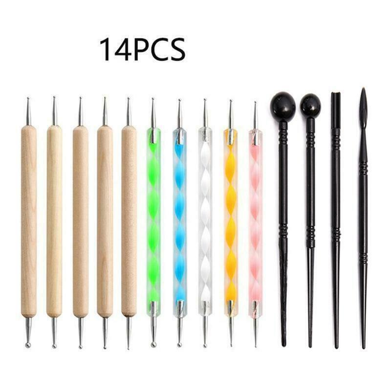 14Pcs Polymer Clay Modeling Sculpting Tools Set Dotting Pen Pottery Indentation