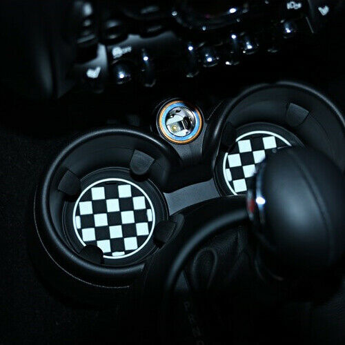 3x Checkered CAR Cup Mat Cup Coaster Fit for Mini Cooper JCW R55 R56 R57 R58 An