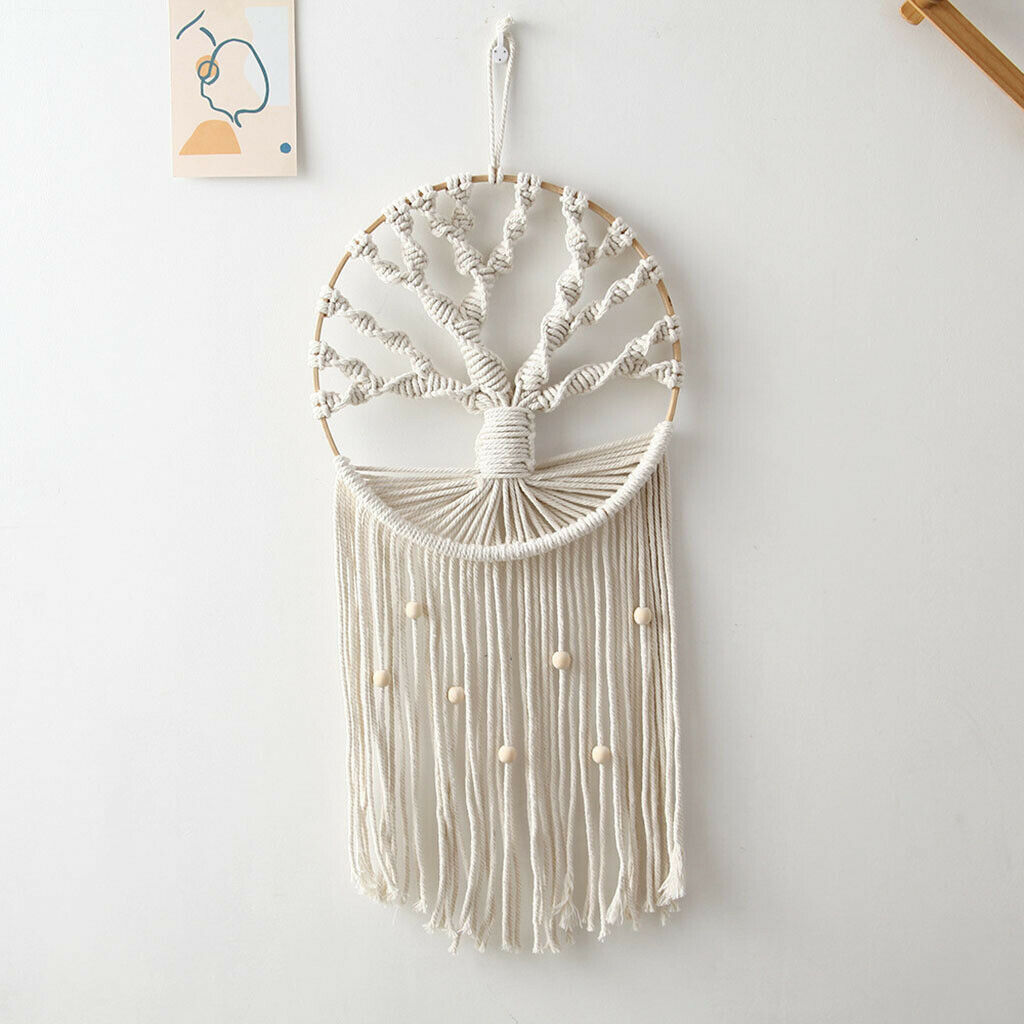 Cotton Beige Macrame Dream Catcher Chic Boho Handmade Dreamcatcher Bedroom