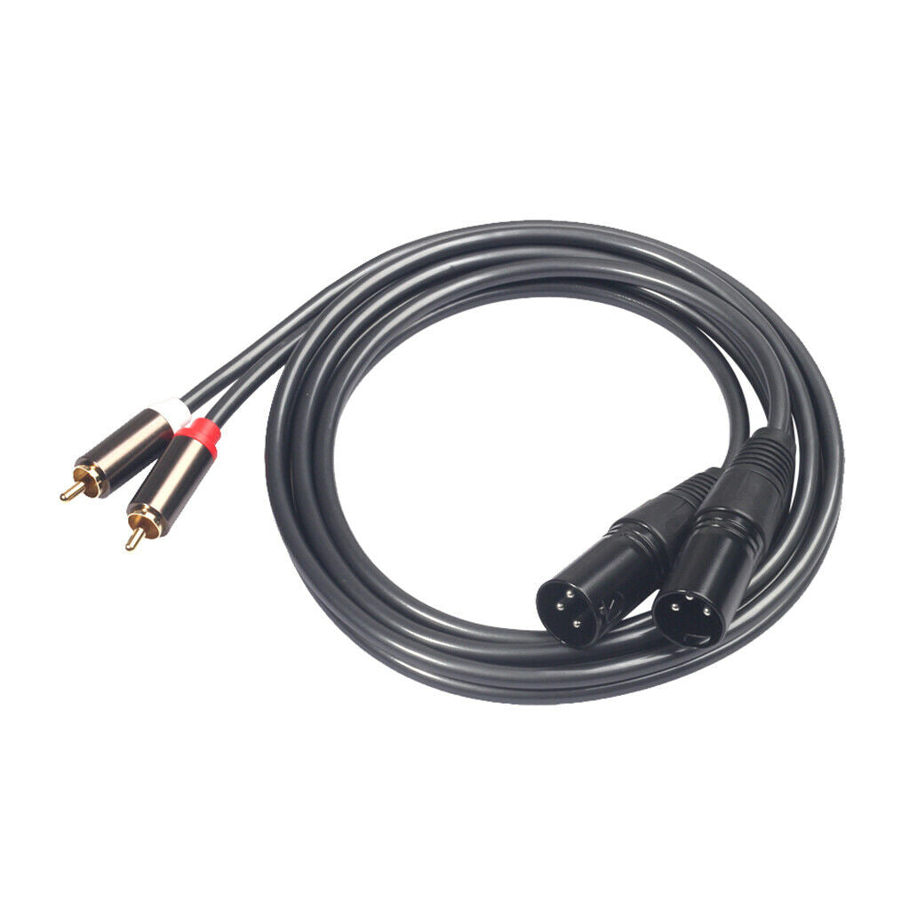 Dual RCA to Dual XLR Stereo Y-Cable Splitter Cord Compatible for Multimedia