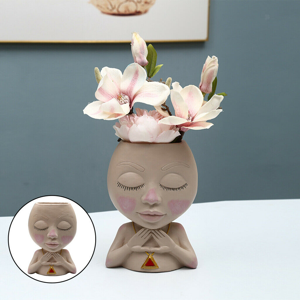 Creative Portrait Planter Human Face Flower Pot Container Home Centerpiece