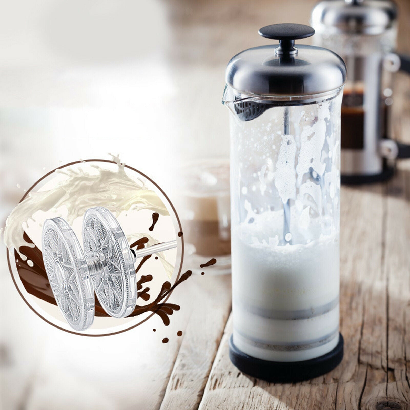 Stainless Steel Milk Creamer Manual Milk Frother Cappuccino Kitchen Tools