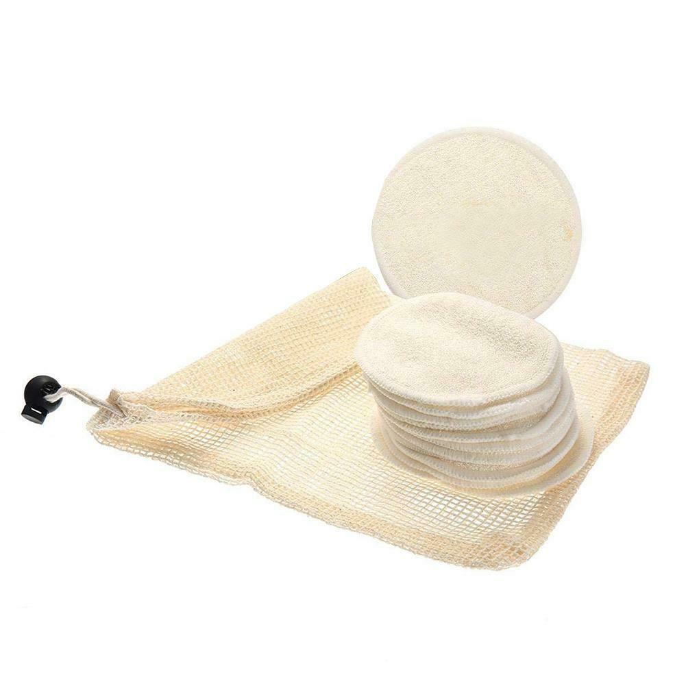 12pcs/set Soft Bamboo Fiber Makeup Remover Towel Tissues Reusable Wipe Pads @