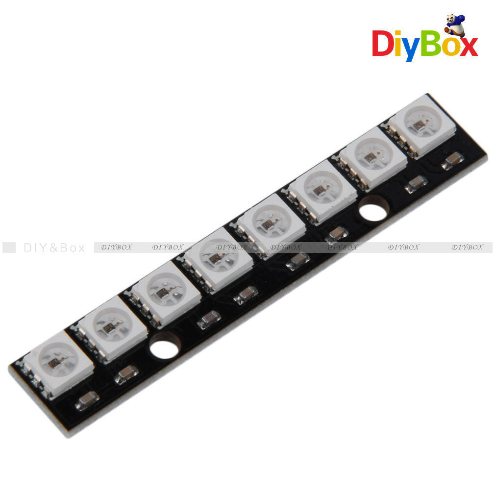 Black 8 Channel WS2812 5050 RGB 8 LEDs Light Strip Driver Board for Arduino DIY