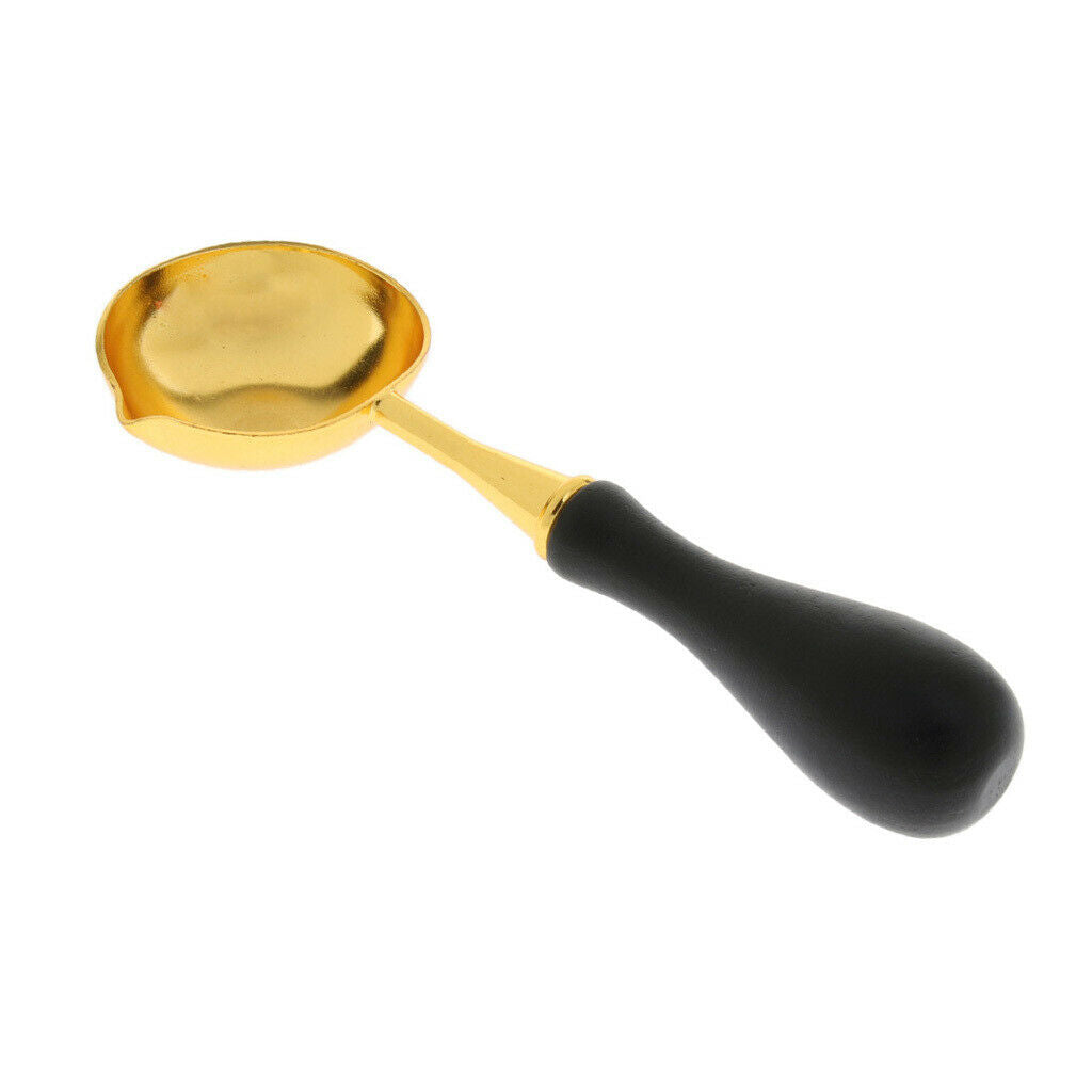 2pcs Seal Wax Sticks Wood Copper Melting Spoon Furnace Tool Sealing Kit