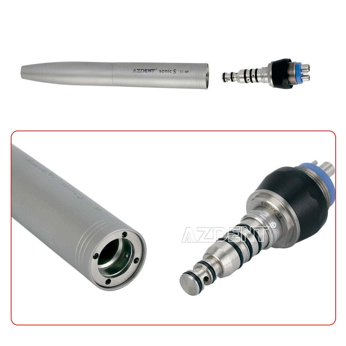 2 X Dental Air Scaler Handpiece SS-MF + MULTIflex Coupling fit Kavo SONICflex