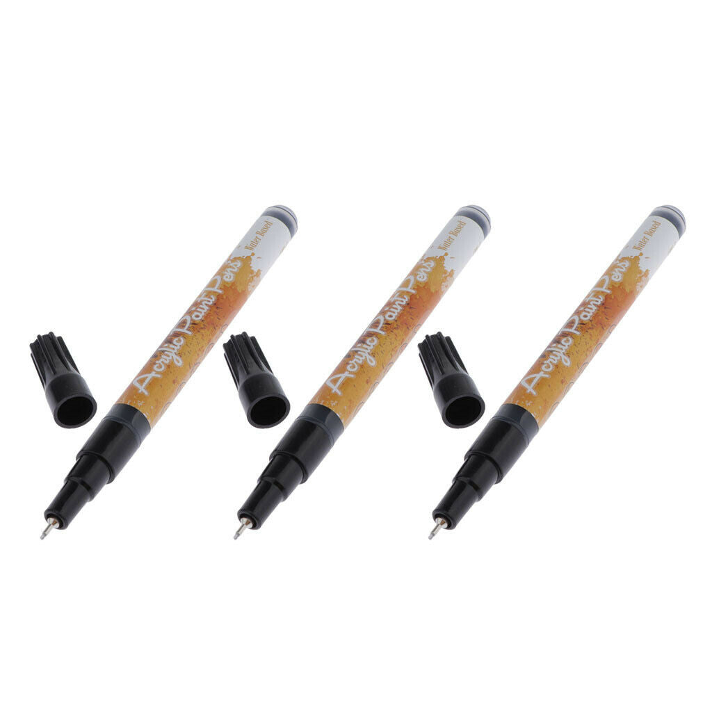 3Set Plastic Acrylic Paint Pen Stationery Scrapbooking for Metal Glass Paper