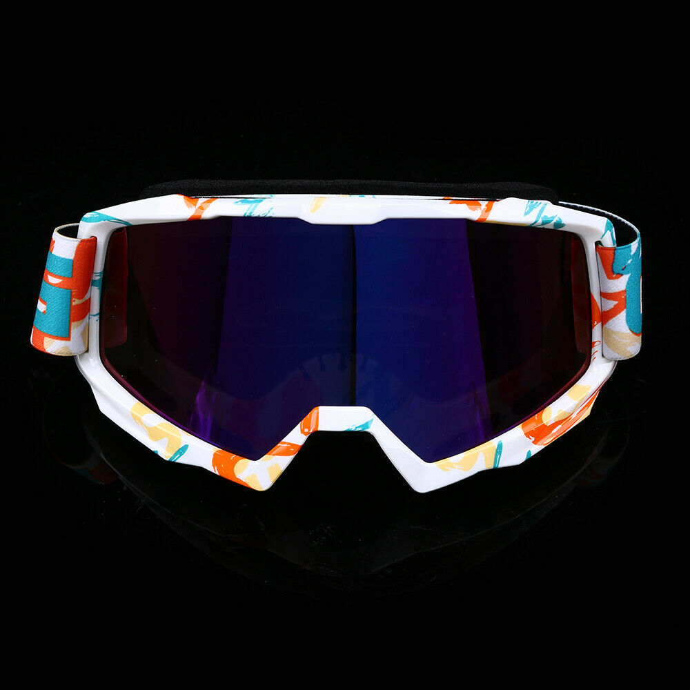 Ski Goggles Glasses Single layer lens UV 400 White & Blue Frame Green LenslZ26sj