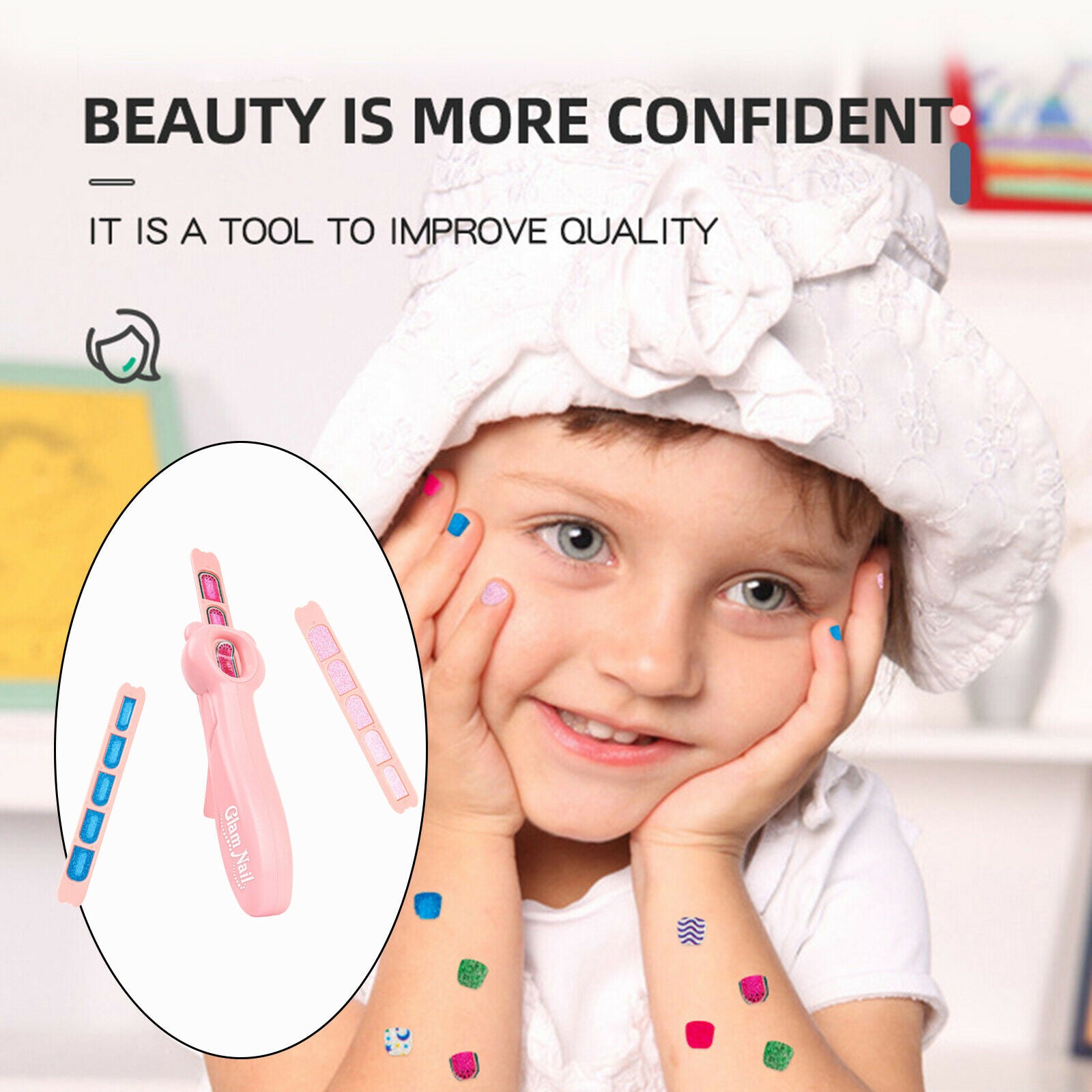 Nial Machine and Manicure Stickers Set Hand DIY Nail Paste Baby Gift Toys