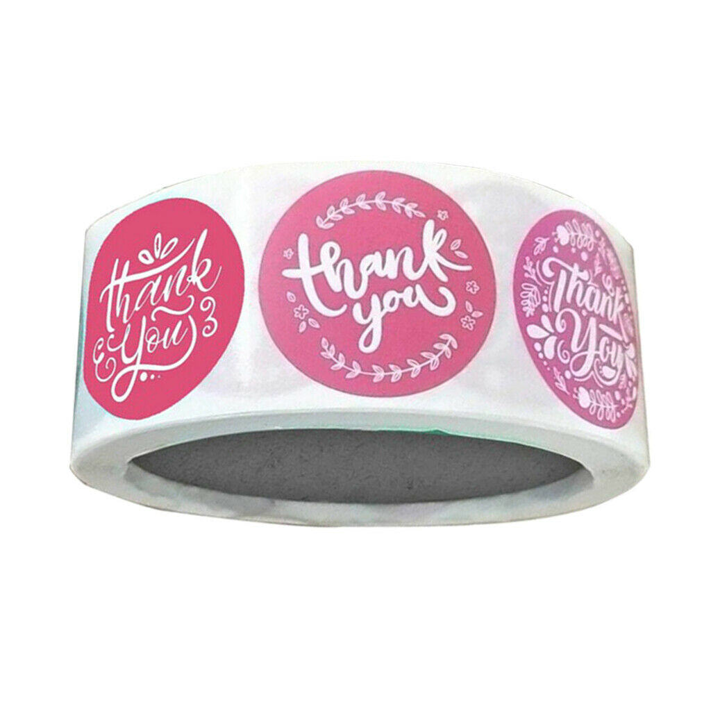500x Thank You Sealing Stickers Floral Paper Labels DIY 1 inch Red