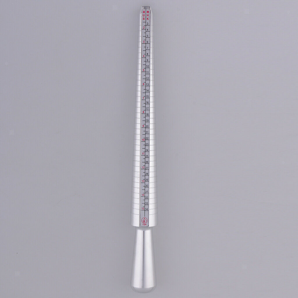 Standard Rings Kit Metal Ring Sizer Mandrel Finger Sizing Measure Stick Tool
