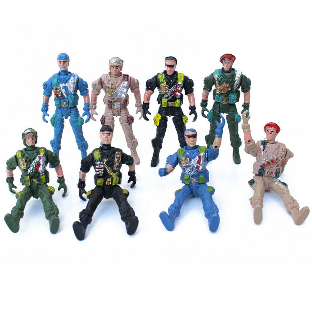 10pcs Plastic   Army Action Figures Set 9cm Special Force Soldiers