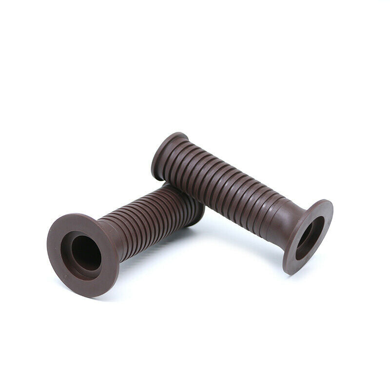 7/8" 22mm Retro Cafe Racer Universal Brown Rubber Anti-slip Handle Hand Grips