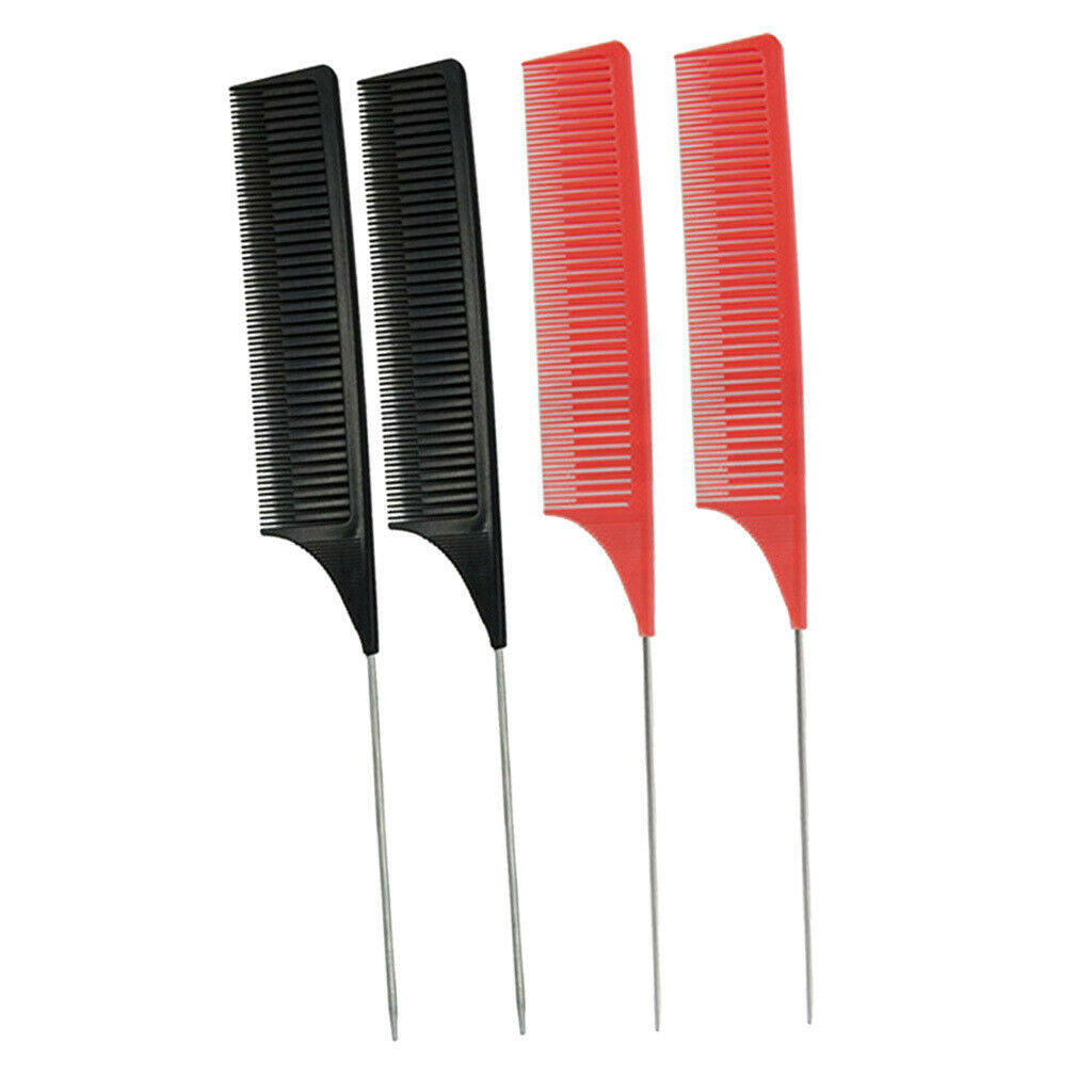 4x Salon Styling Hairdressing Pin Tail Cutting Detangling Frizz Free Combs