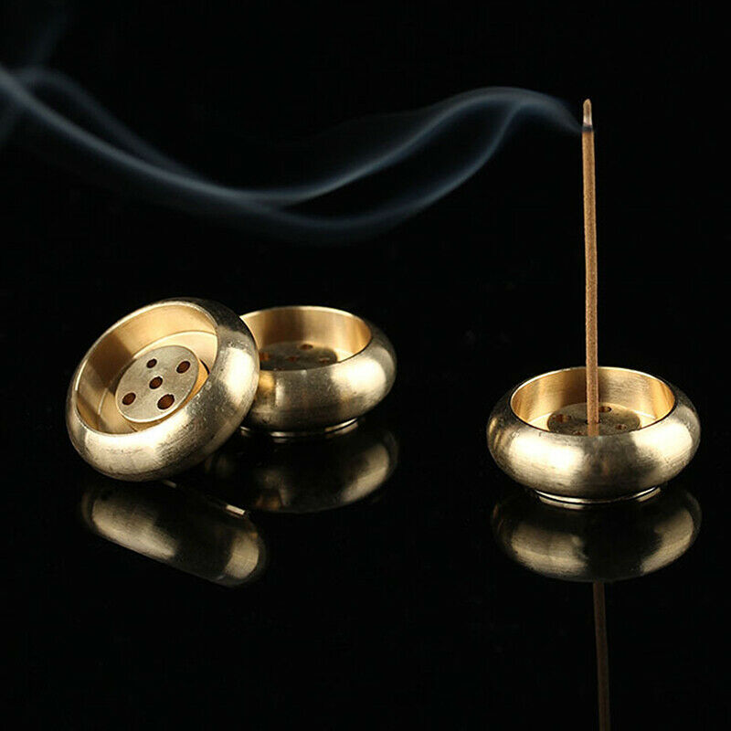 1pcs 5 Holes Mini Brass Incense Burner Incense Sticks Censer Holder Home .l8