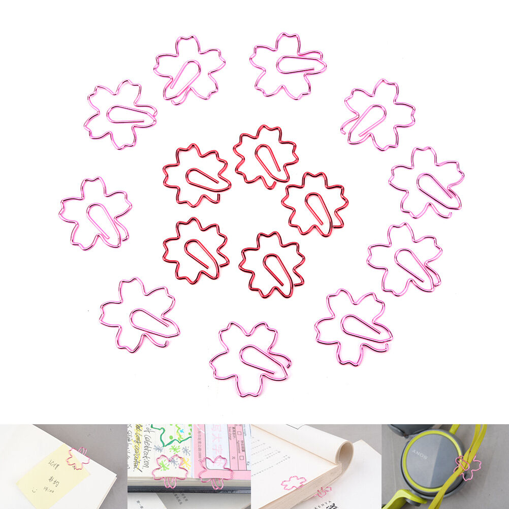 2Pcs Pink Red Sakura Cherry Blossom Flowers Paperclips Planners Paper Cli.l8