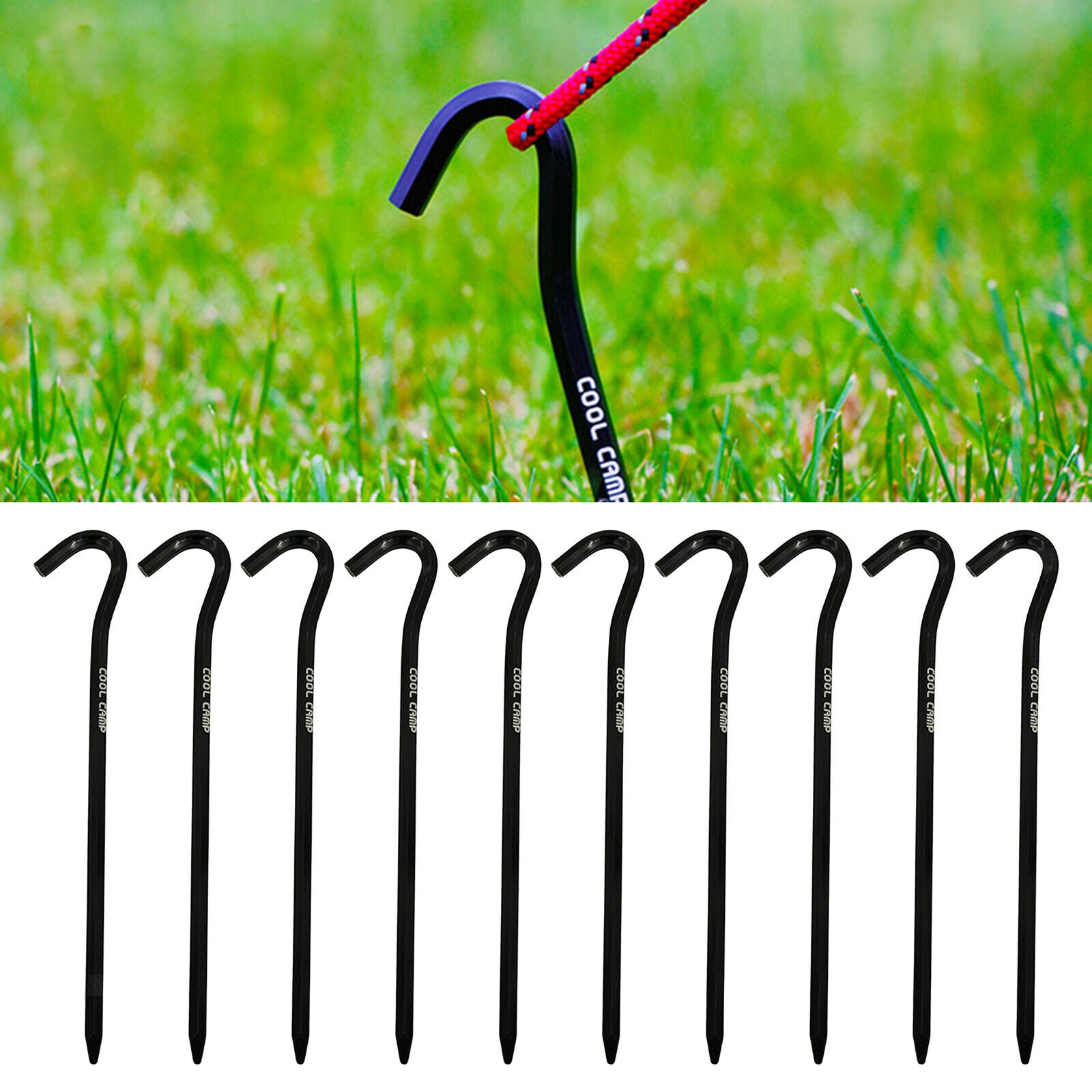 10x Tent Stakes Outdoor Camping Garden Edging Fence Hooks Pegs 7 inches Long