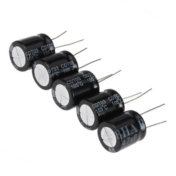 5pcs 400V 47uF 18.20Mm Aluminum Electrolytic Capacitor Garden Tools