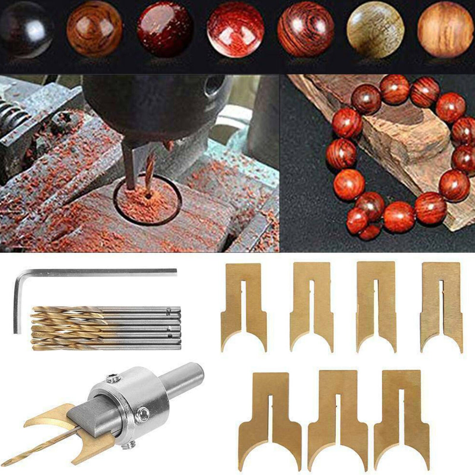 Buddha Beads Ball Alloy Router Bit Wooden Bead Maker Drill Bit Cutter Tools