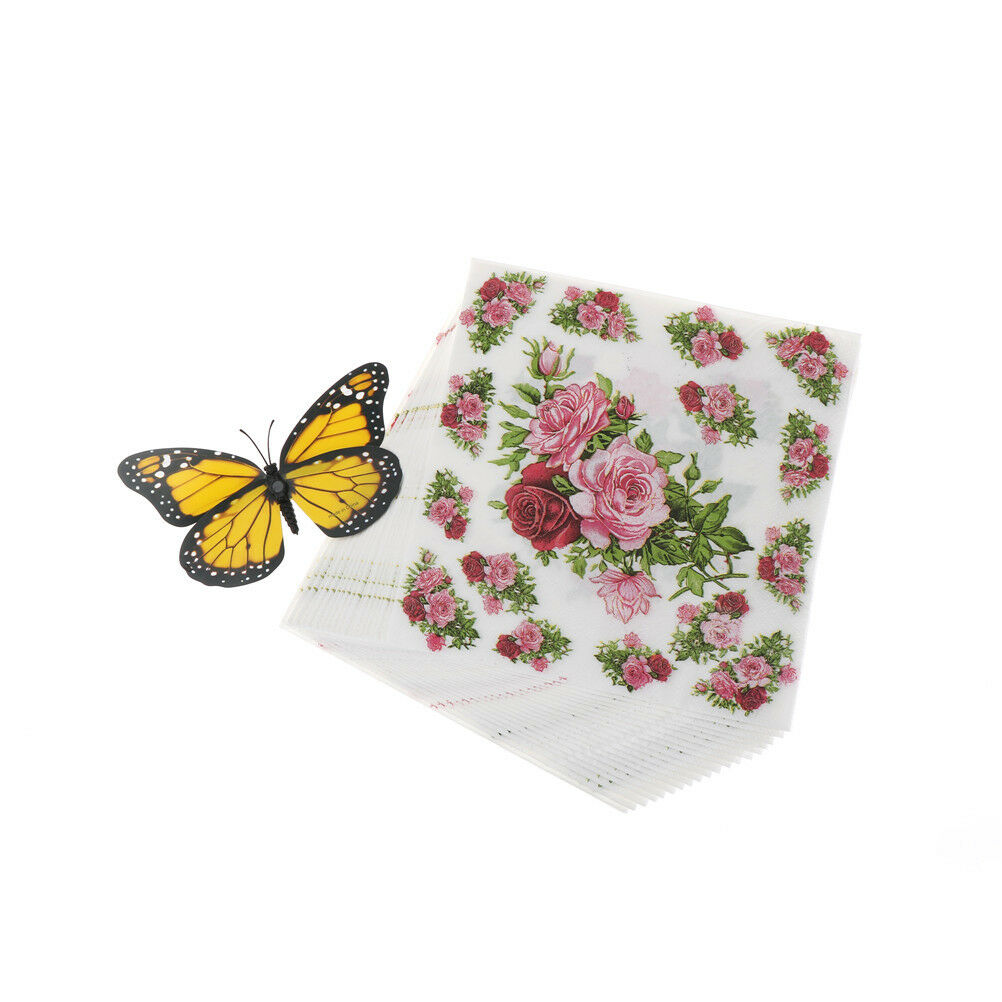 20x/bag Flower rose print Wedding Party Napkins wedding table decoration.l8