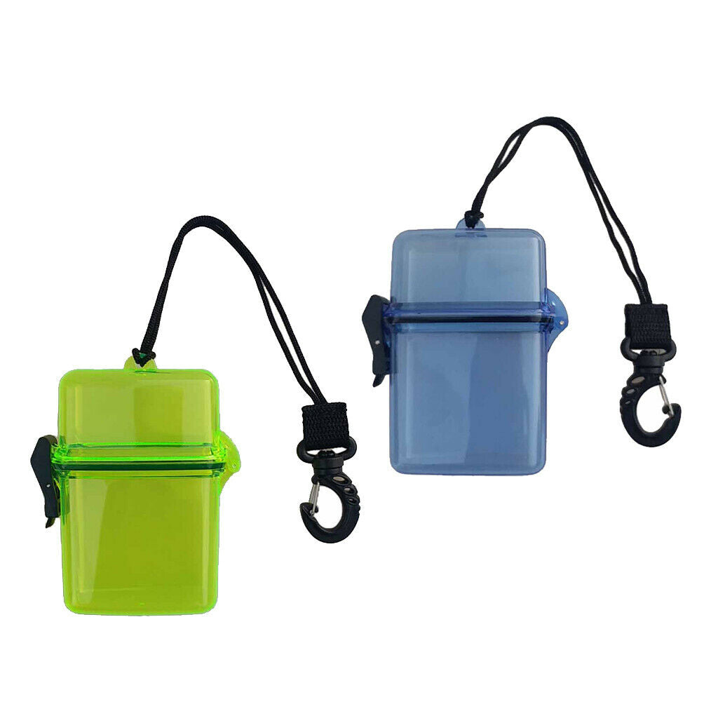 2x Waterproof Dry Box Kayaking Boating Fishing Case with Lanyard  Organizer