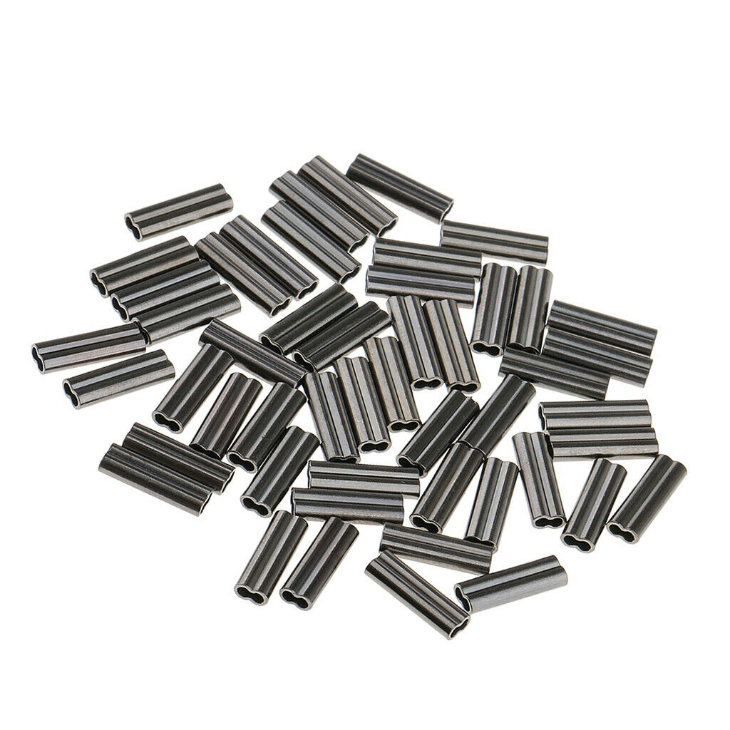 100Pcs Double Copper Fishing Line Leader Sleeves Crimp Accessories 0.8mm 1.2mm