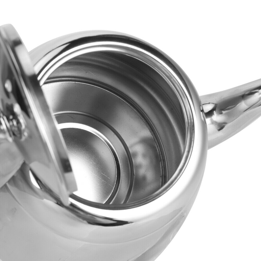 Stainless Steel 1L Water Kettle with Lid & Handle Teapot Stovetop Cooking
