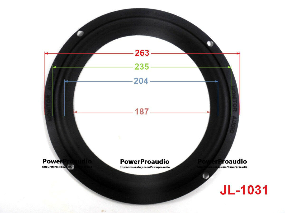 Brand New 2 piece 10.5 inch Subwoofer Rubber Surrounds 263 235 204 187 mm