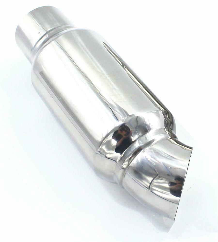 Inlet 2" to Outlet 2" Car Truck Exhaust Muffler Resonator Pipe Stainless Steel