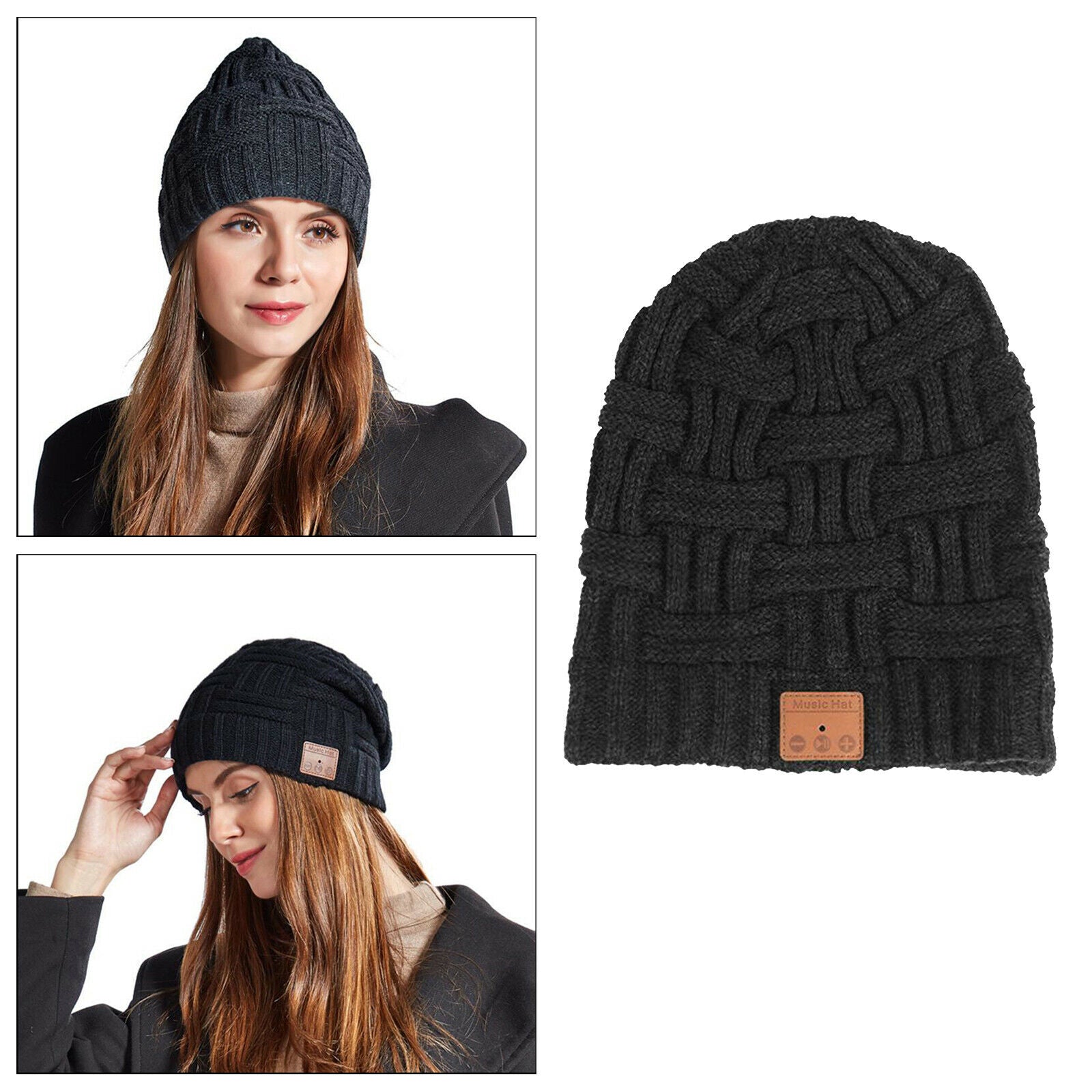 Bluetooth Knitted Beanie Warm Smart Wireless Knitting Hat Cycling Stereo