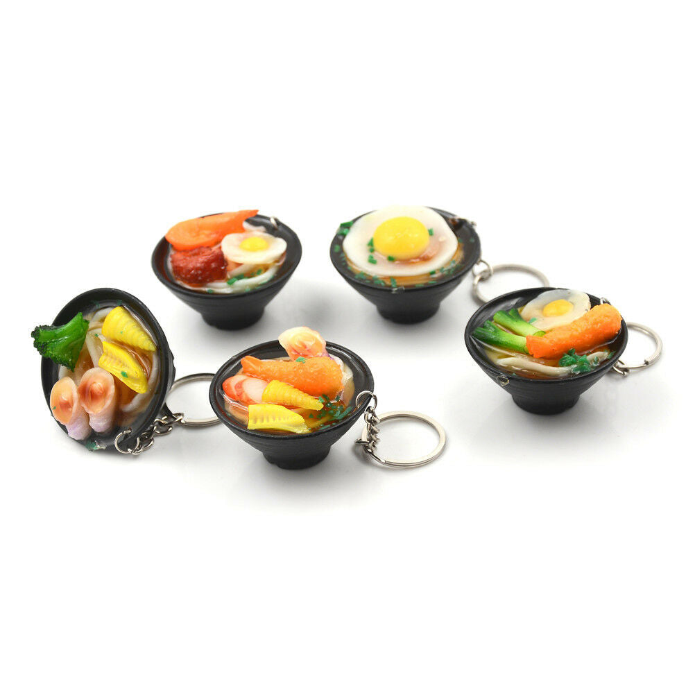Ramen Lanyard  Design Simulation Food Keychain Noodles Vegetables Kids Toys BDAU