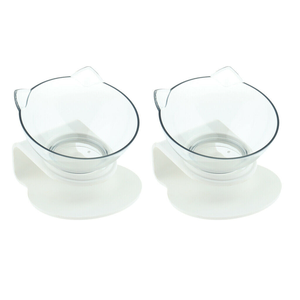 2pcs Cat Kitty Elevated Bowls Pet Raised Feeder Dispenser Puppy Single Bowl