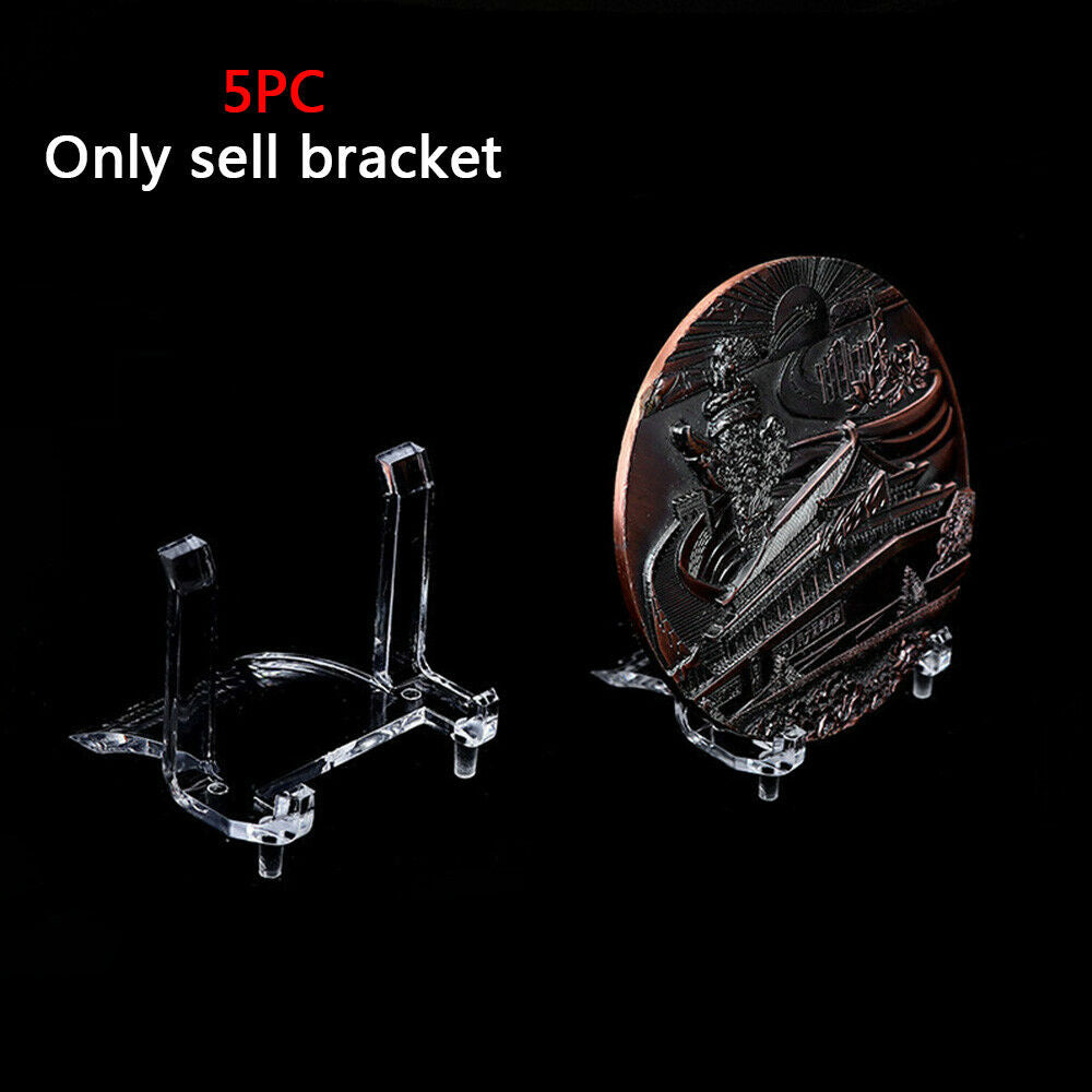 5Pcs Acrylic Coin Stand Display Holder Storage Bracket Tool Desktop Decoration