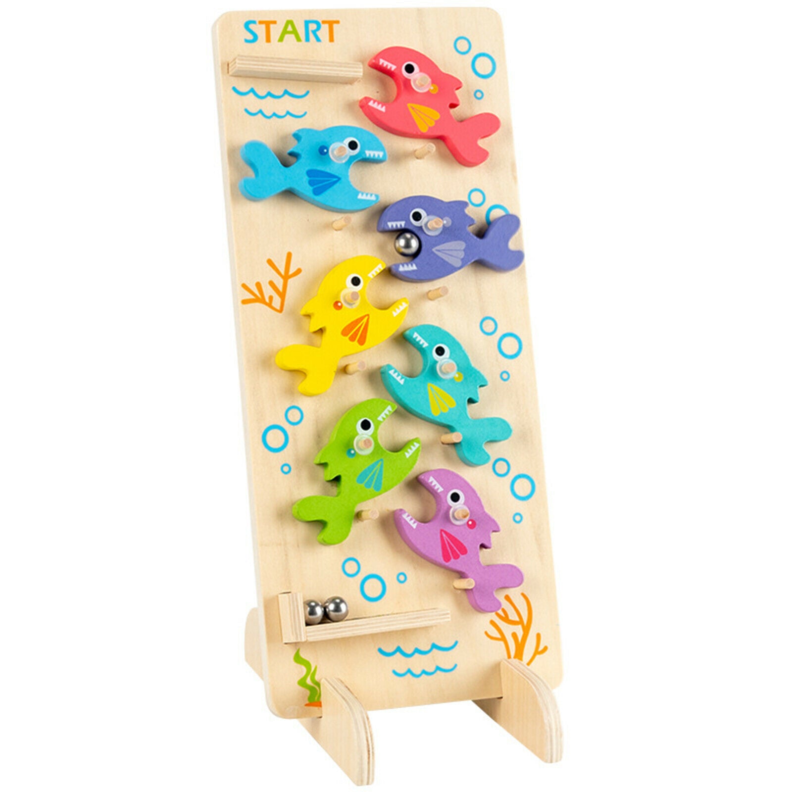 Wooden Double-Sided Sliding Game Toys Slide Car Inertia Develop Kids Skill