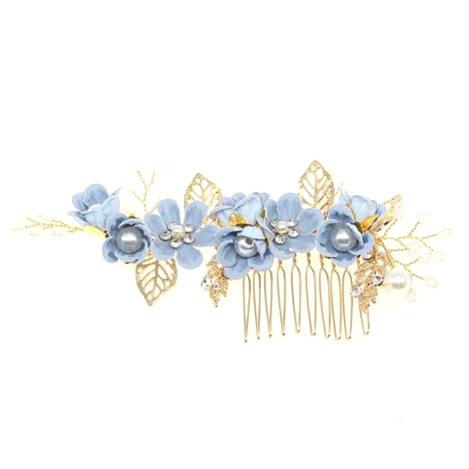 Crystal Pearls Flower Wedding Hair Comb Bridal Hair Pins Jewelry Handmade Women