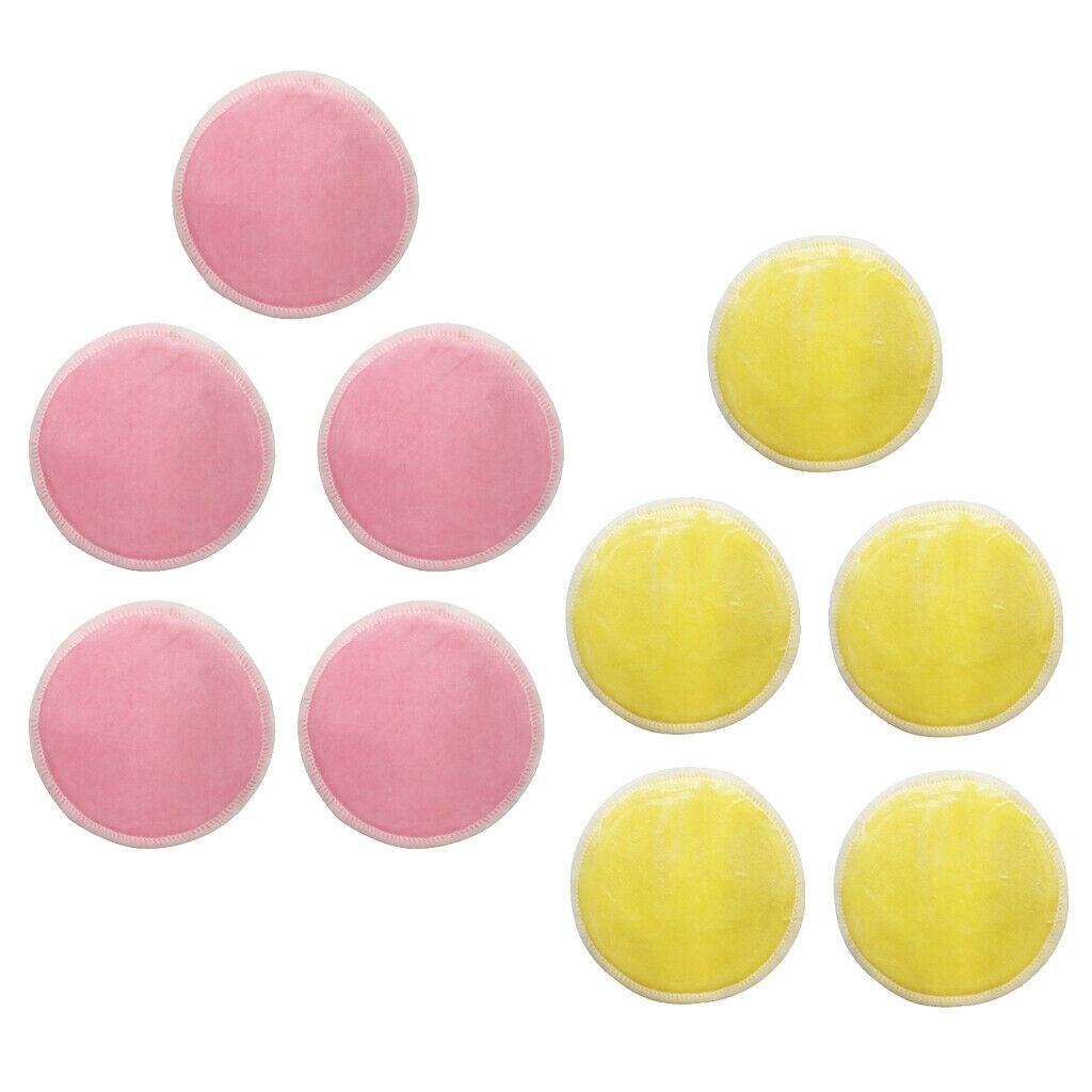 10pcs Makeup Remover Pad Bamboo Cotton Cosmetic Removal Pads Soft Reusable, 8cm