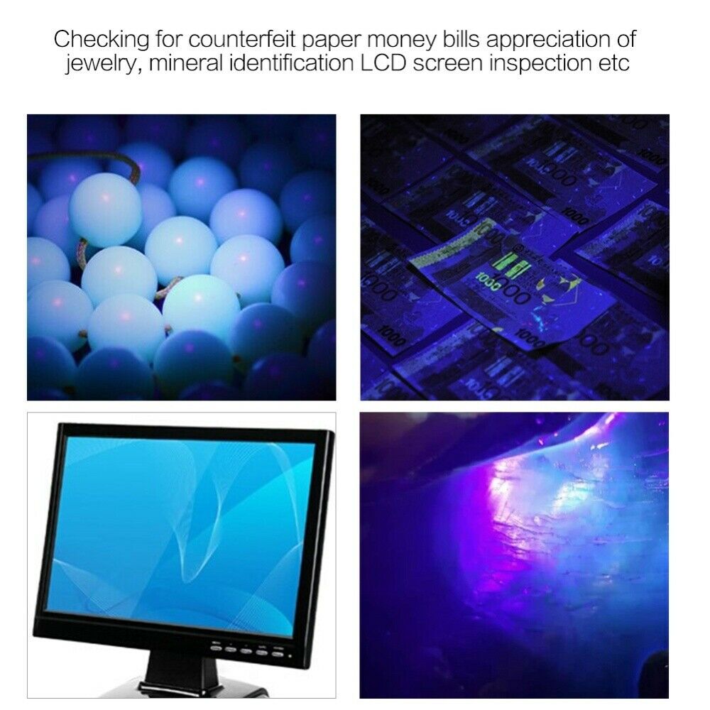 Portable Mini UV Test Flashlight Penlight LED Torch Lamp Light Currency Detector