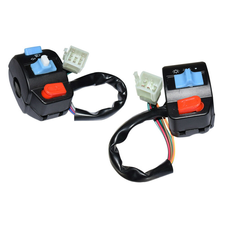 Pair Motorcycle 22mm Handlebar Multi-Functions Switch Headlight/Turn Signal/Horn