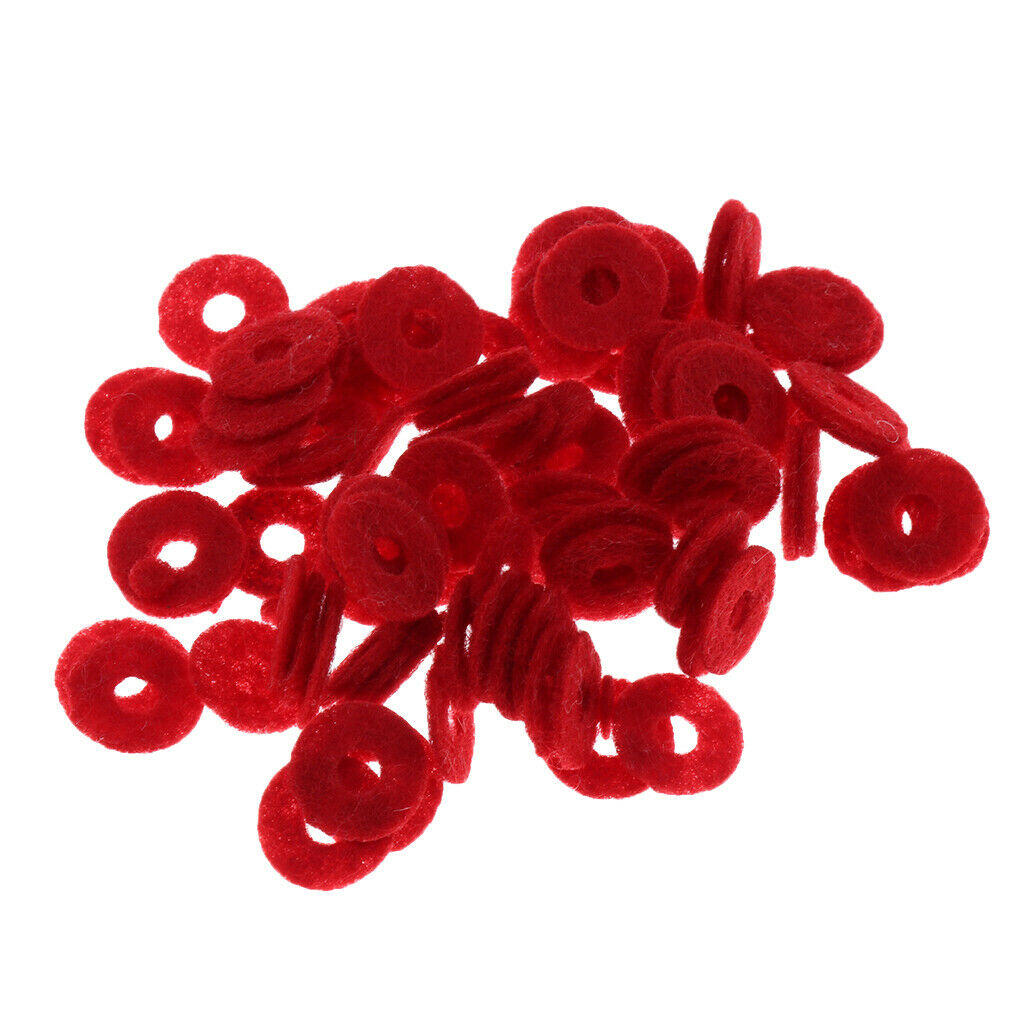 Pack of 90 Red Small Piano Balance Hitch Pin Felt Punchings Shims Gaskets