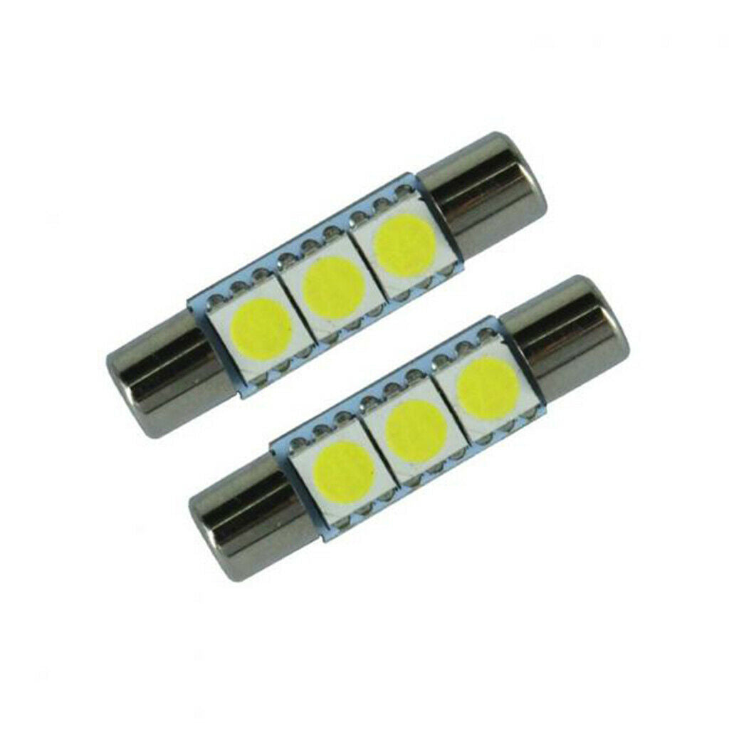 10X White Festoon 28mm-31mm Fuse 5050 3SMD SunVisor Vanity Mirror LED Lights