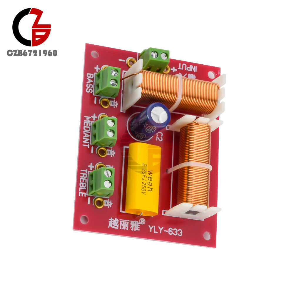 Ajustable Treble Bass Frequency Divider 3 Way Speaker Audio Crossover Filters
