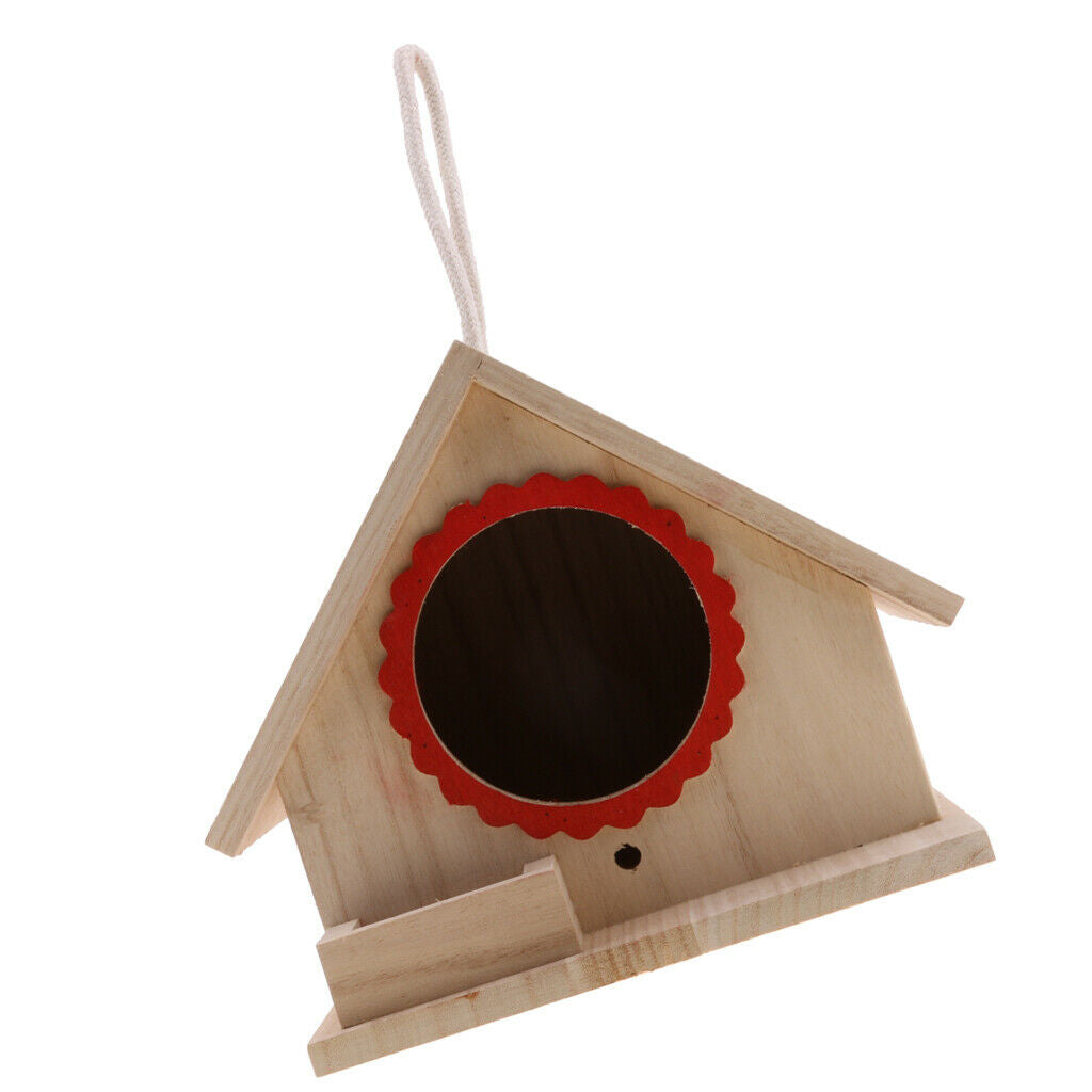 3X Wooden Wood Hanging Free Standing Bird House Nesting Box Feeder 20x 23x 18cm