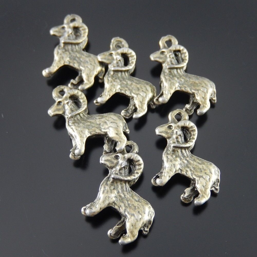 20 pcs Antiqued Bronze Alloy Cute Sheep Charm Pendant Crafting Findings 18x16mm
