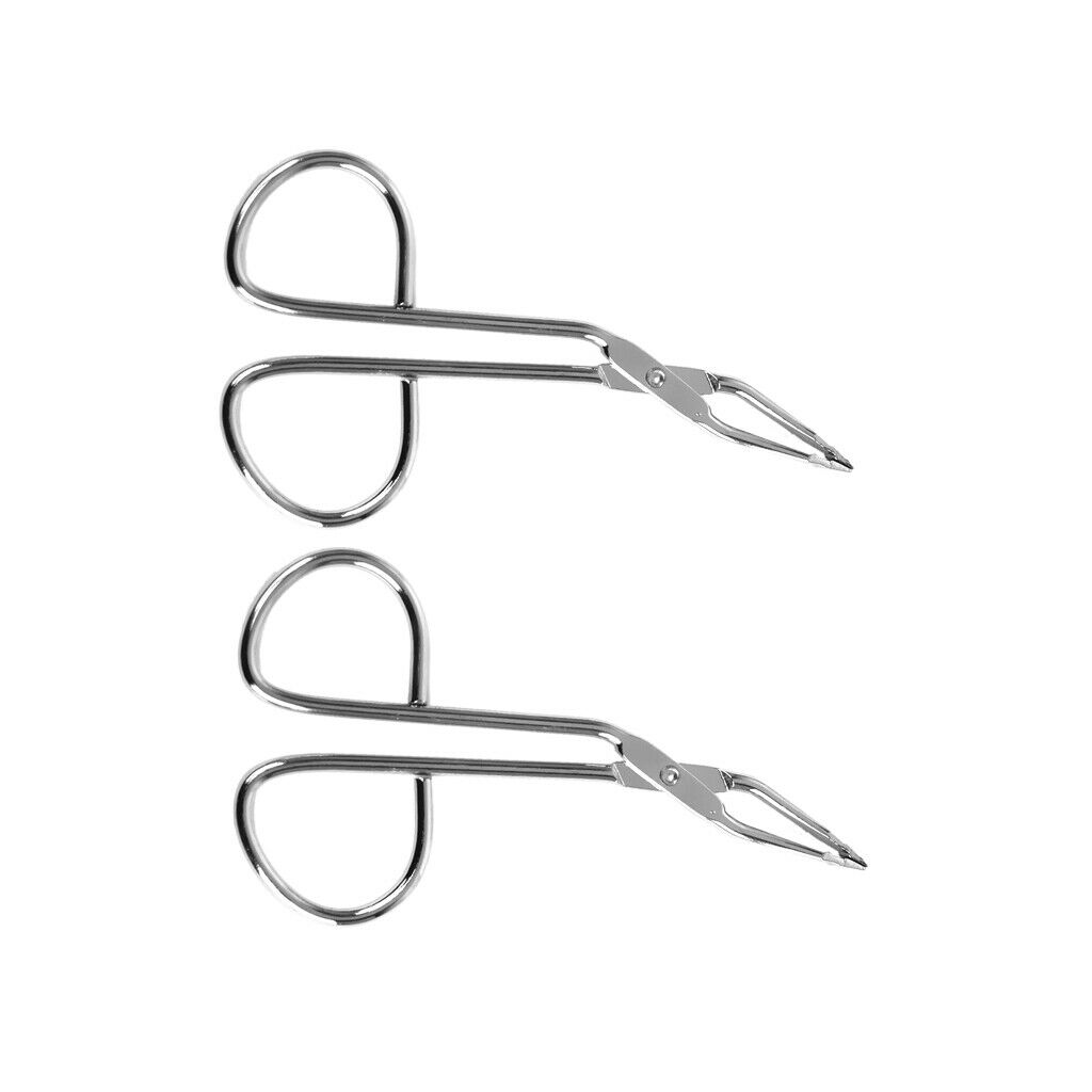 2pcs Eyebrow Scissors Shaped Tweezers with Curved Tips and Handles for Facial