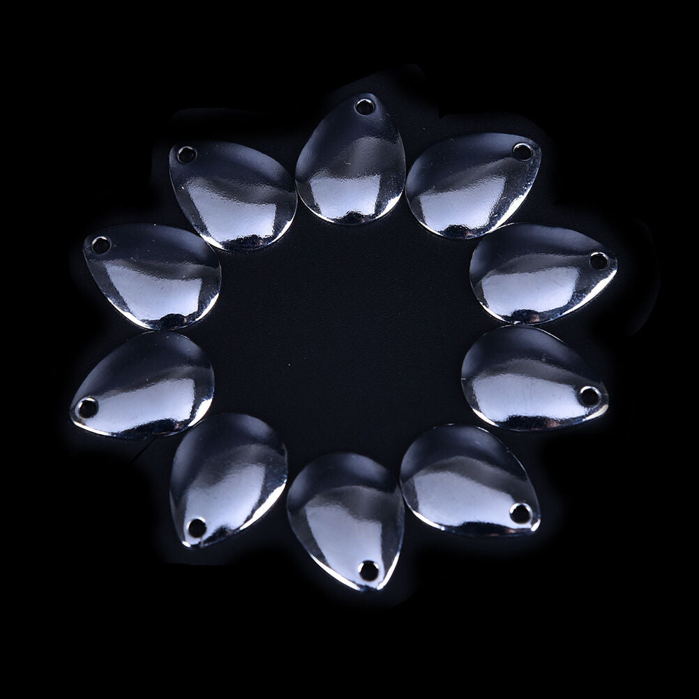 10pcs Fishing Flattie Attractor Spinner Blades Smooth Nickel Spoons Plaice、 DD