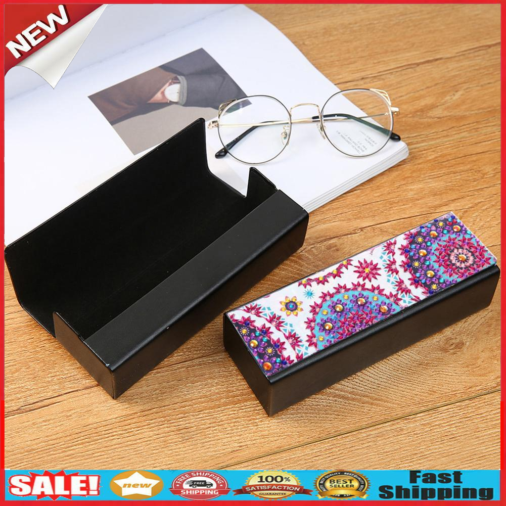 DIY Diamond Painting Eye Glasses Storage Box Travel Leather Sunglasses Case @